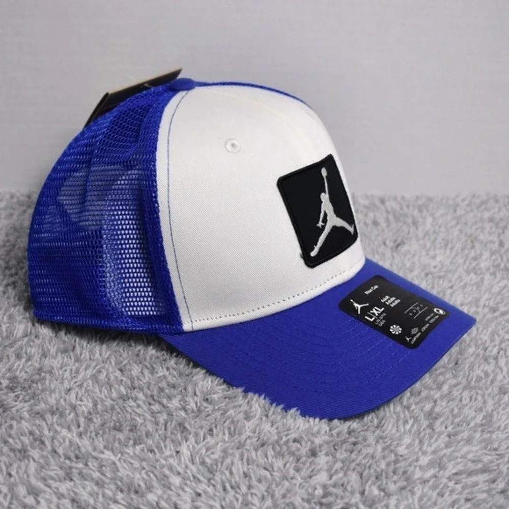 Nike Jordan Jumpman‎ Rise Cap Snapback Hat Size L/XL Blue White FZ0774-133 NEW